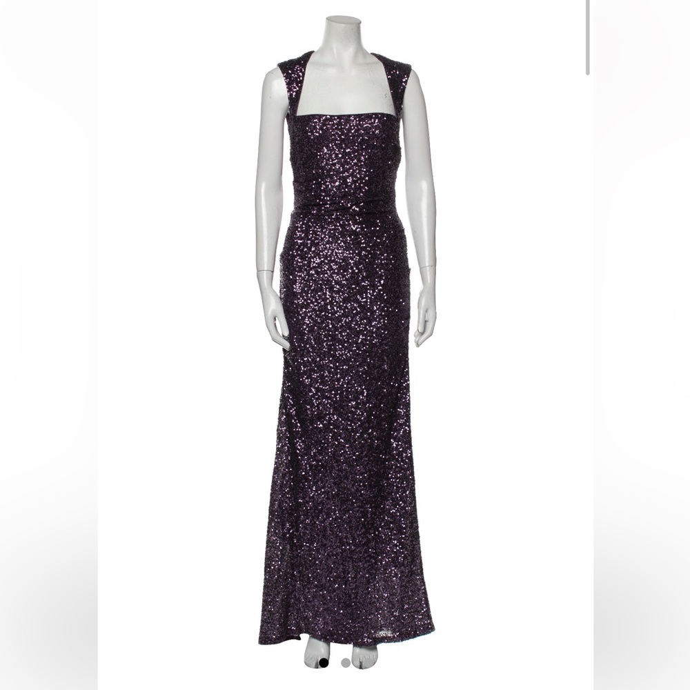 Nicole Miller square neckline long dress